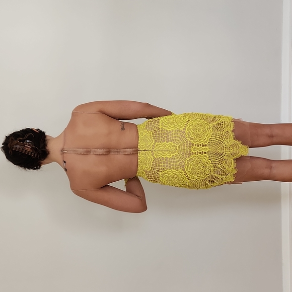 Rare Stunning For Love & Lemons Yellow Mini Dress - Picture 5 of 6
